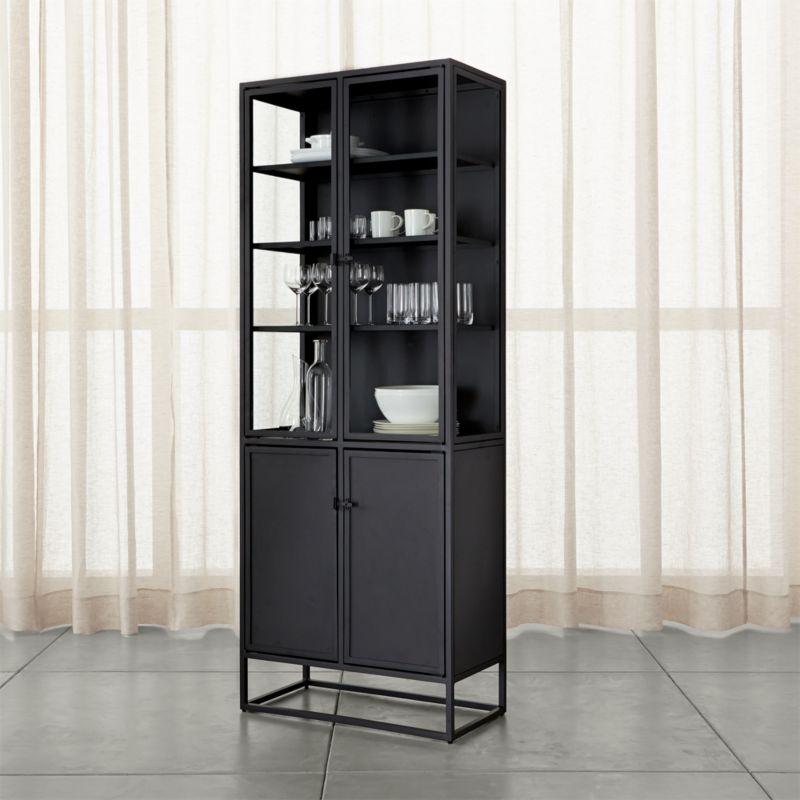 Casement Tall Black Cabinet + Reviews | Crate and Barrel