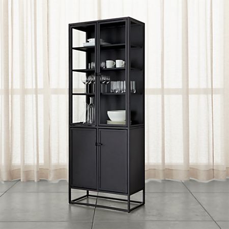 casement black tall cabinet