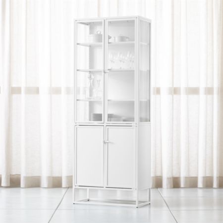 Casement White Tall Metal Cabinet Crate And Barrel