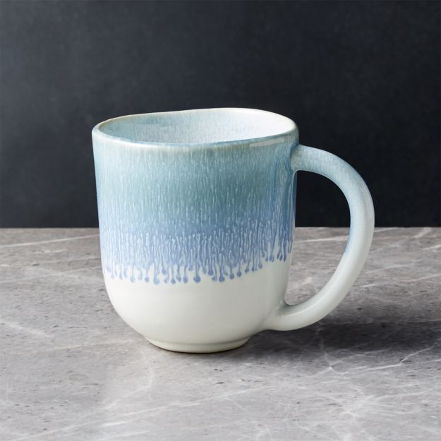Caspian Blue Reactive Glaze Mug  Crate and Barrel