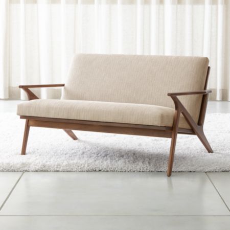 Cavett Mid Century Loveseat Reviews Crate And Barrel