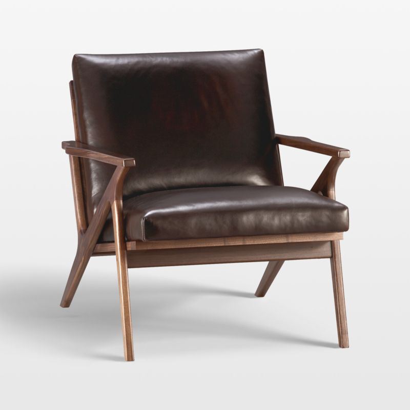 Cavett Leather Wood Frame Chair