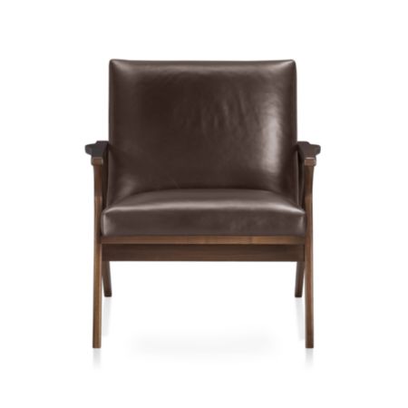 Cavett Leather Wood Frame Chair Reviews Crate And Barrel