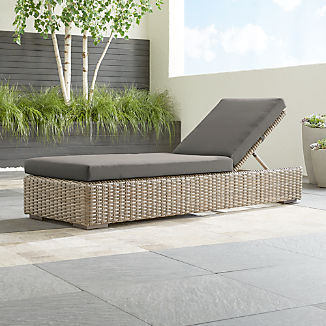 Resin Wicker Patio Furniture Crate And Barrel Cayman Outdoor Chaise Lounge With Graphite Sunbrella Cushion