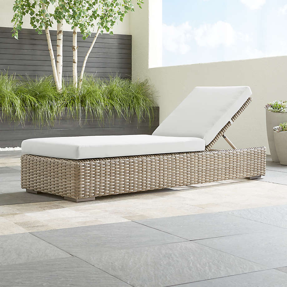 Cayman Outdoor Chaise Lounge with White Sand Sunbrella Cushion
