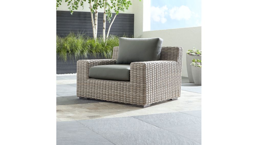 Cayman Outdoor Lounge Chair with Graphite Sunbrella ...