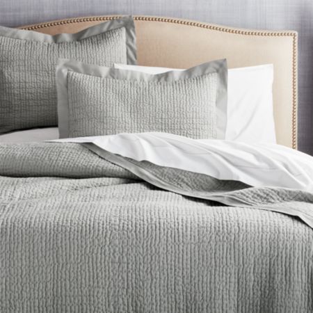 Celeste Grey Solid Quilts And Pillow Shams Crate And Barrel