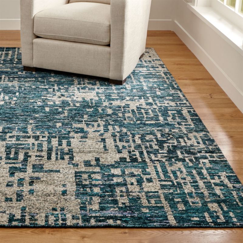 x 6 9 rug and  Hand  Knotted Rug Barrel Crate Blue Celosia Indigo