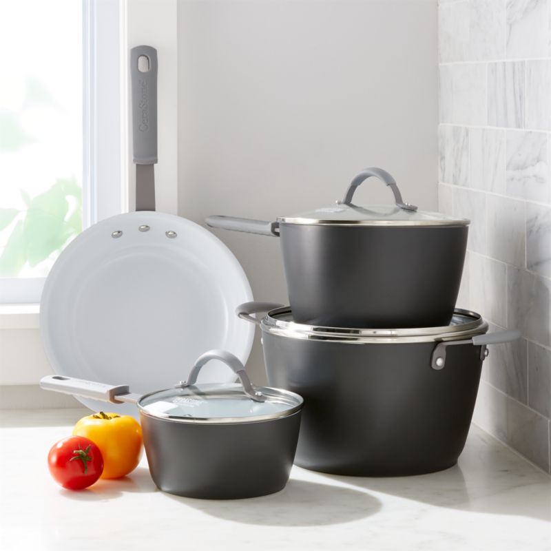 CeraStone CeraComm Titanium Ceramic 7-Piece Cookware Set | Crate and Barrel