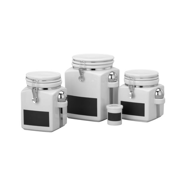 Clamp Canisters with Chalkboard Crate and Barrel