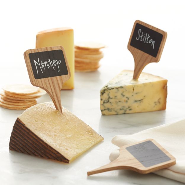 Chalkboard Cheese Markers, Set of 6 in Cheese Boards & Knives + Reviews Crate and Barrel