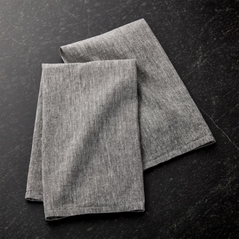 black linen tea towels