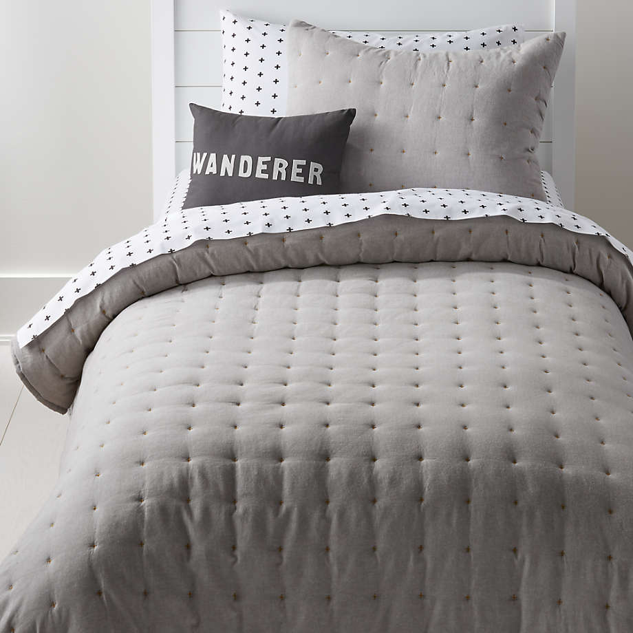 Grey Chambray Kids Bedding Crate And Barrel - White And Grey Bedding Grey Chambray Kids Bedding Crate And Barrel - White And Grey Bedding