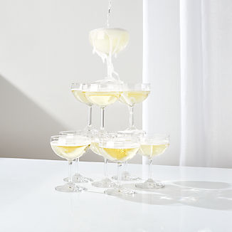 Champagne Tower Coupe Glasses, Set of 10