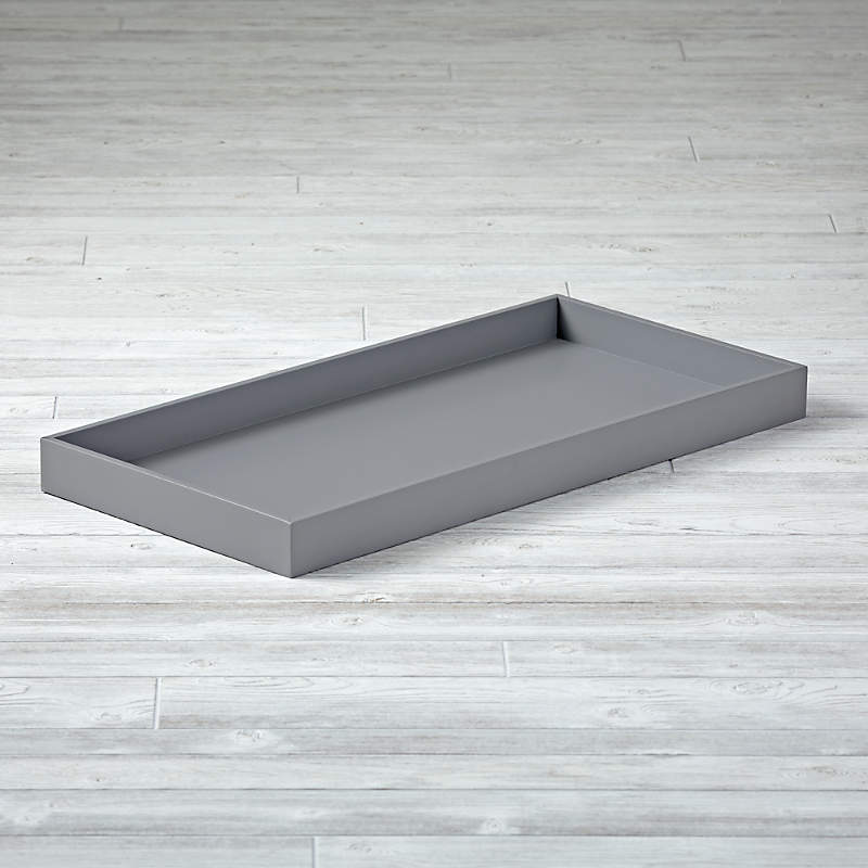 grey changing table topper