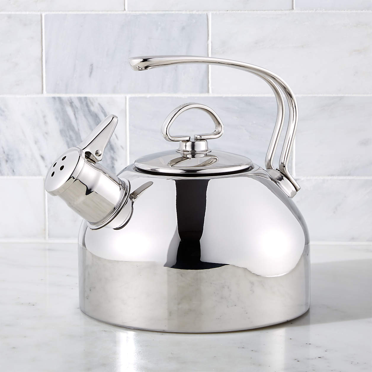 Chantal Classic Stainless Steel Whistling Tea Kettle + Reviews | Crate Chantal Stainless Steel Tea Kettle
