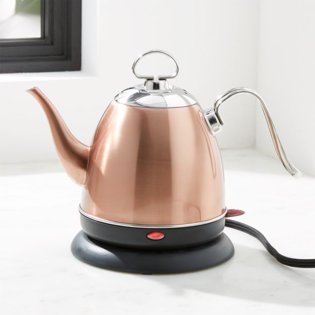 Chantal Mia Copper Electric Tea Kettle + Reviews Crate and Barrel