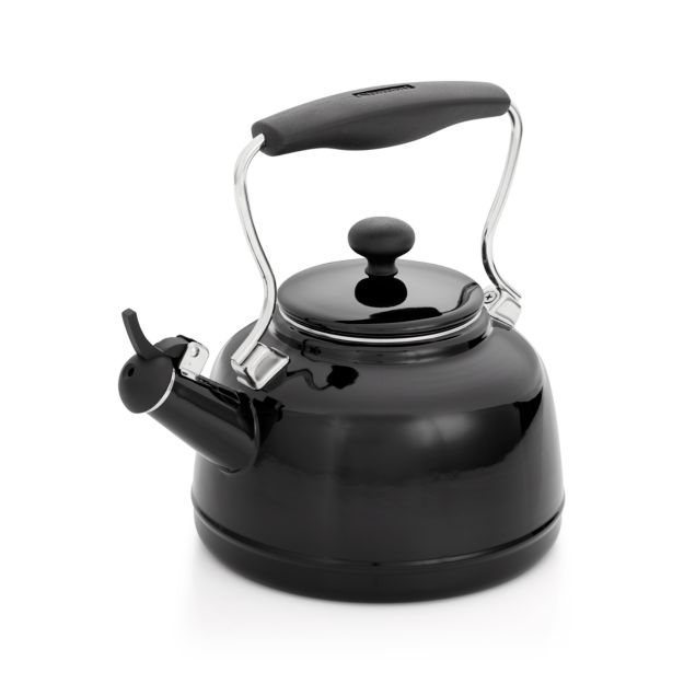 Chantal Vintage Black Whistling Tea Kettle Crate and Barrel