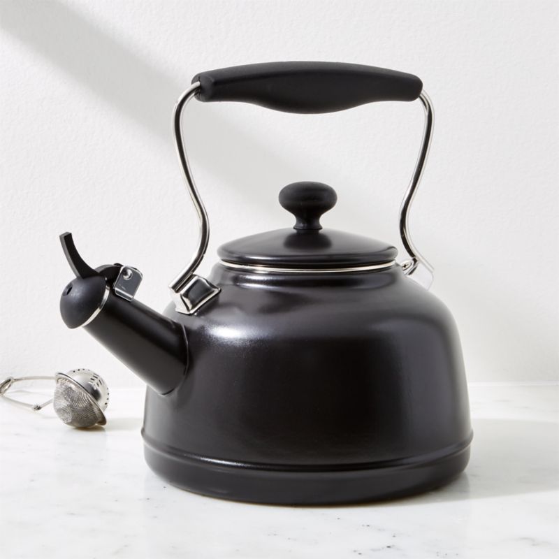 Chantal Vintage Matte Black Tea Kettle + Reviews Crate and Barrel