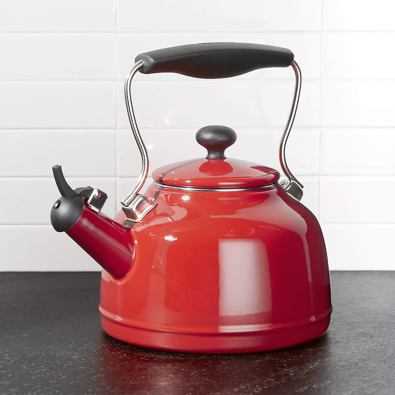 Chantal Vintage Red Tea Kettle + Reviews Crate and Barrel