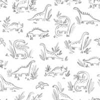Chasing Paper Black and White Dinosaurs Kids Peel & Stick Removable Wallpaper 8"x11" Swatch