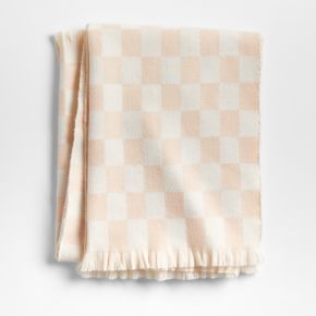Image of Dusty Blush Checkmate Baby Stroller Blanket by Leanne Ford