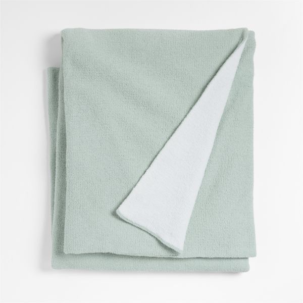 Reversible Muted Teal Chenille Kids Blanket