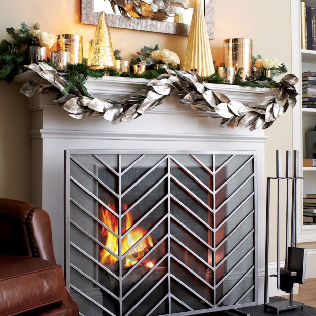 Chevron Fireplace Screen + Reviews Crate and Barrel
