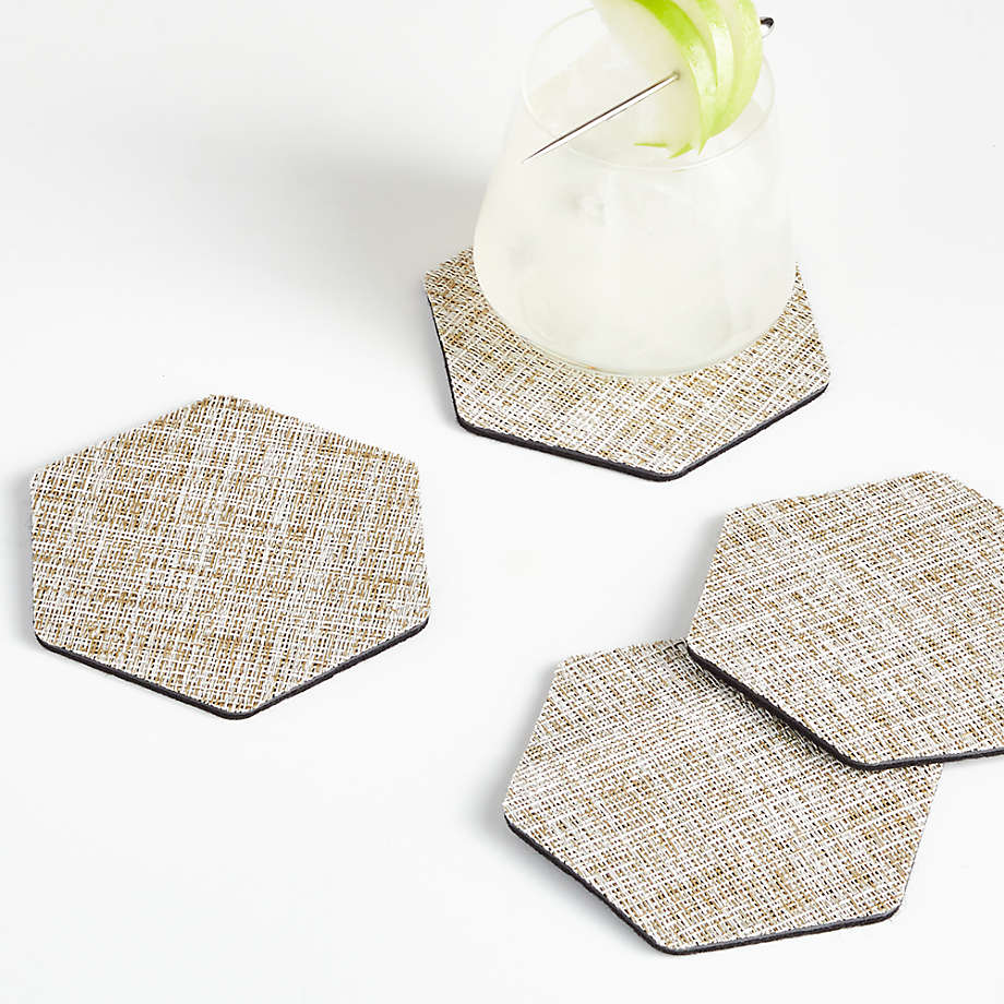 Chilewich Crepe Neutral Coasters, Set of 4 + Reviews Crate and Barrel