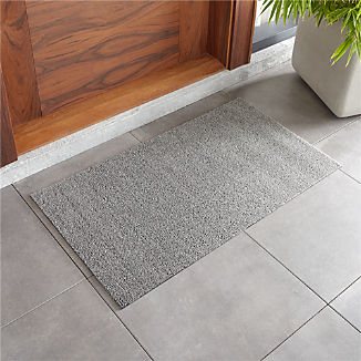 Door Mats And Boot Trays For Indoor Outdoor Crate Barrel Chilewich Heathered Fog Woven Floormat