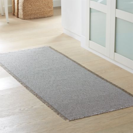 Chilewich Market Fringe Quartz Indoor Outdoor Mat 29 X72 Crate