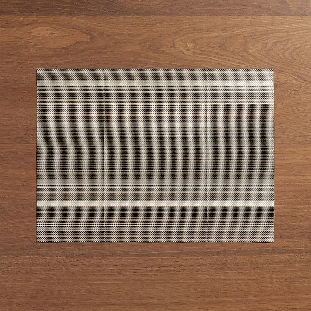 Chilewich ® Chroma Grey Stripe Vinyl Placemat Crate and Barrel