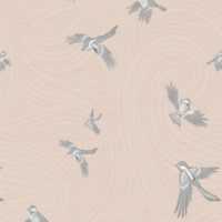 Chasing Paper Blush Pink Chickadee Peel and Stick Wallpaper Swatch