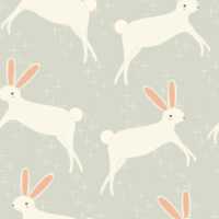 Chasing Paper Grey Leaping Bunnies Peel and Stick Wallpaper Swatch