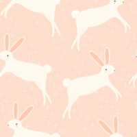 Chasing Paper Pink Leaping Bunnies Peel and Stick Wallpaper Swatch