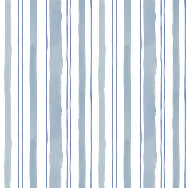 Chasing Paper Blue and Grey Stripes Peel and Stick Wallpaper Swatch