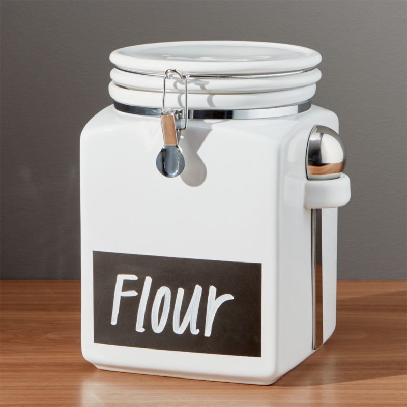 Large Clamp Canister with Chalkboard + Reviews Crate and Barrel