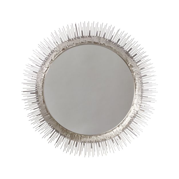 Clarendon Small Round Silver Wall Mirror Crate and Barrel