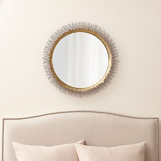 Gold Wall Mirrors Crate And Barrel Clarendon Br Large Round Wall Mirror