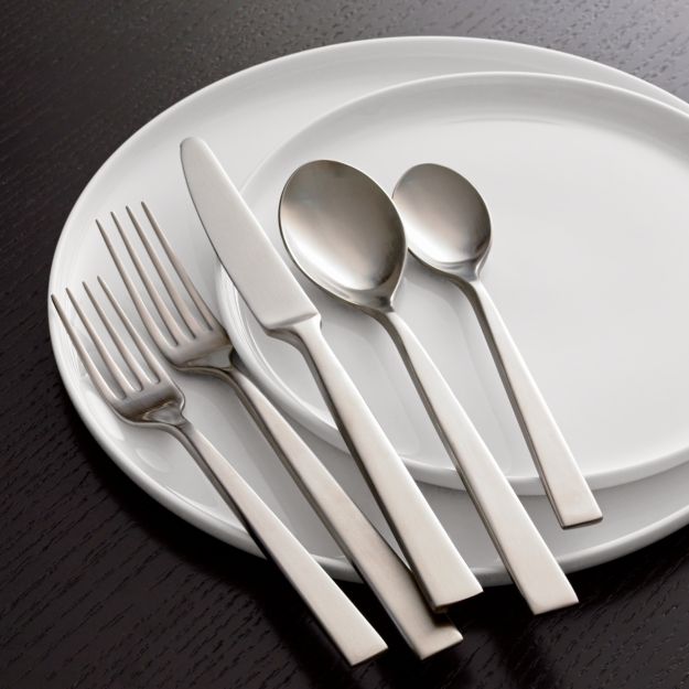 Clark Satin 20Piece Flatware Set + Reviews Crate and Barrel