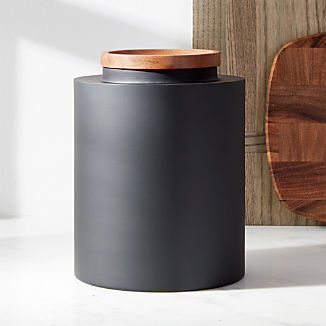 Kitchen Canisters Crate And Barrel Clark Large Matte Black Canister