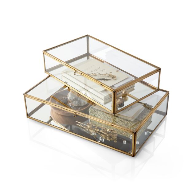 Clarus Large Brass Glass Display Box in Home Accents + Reviews Crate