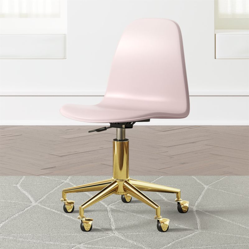 Kids Pink and Gold Desk Chair + Reviews | Crate and Barrel