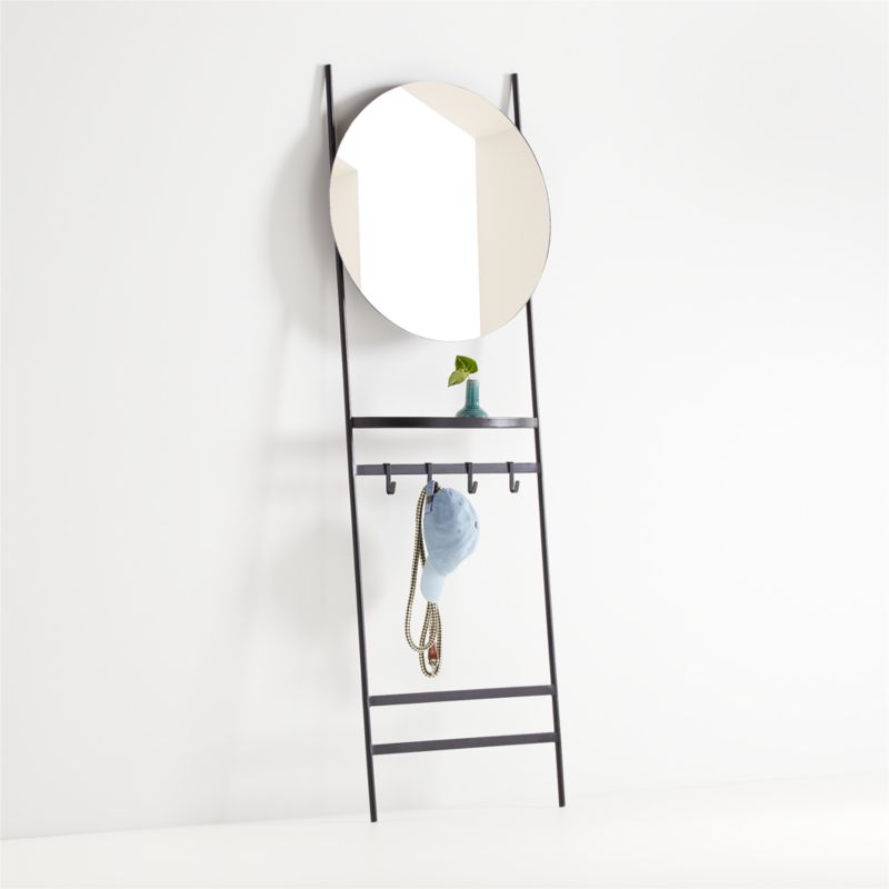 Clay Leaning Mirror With Hooks Crate And Barrel