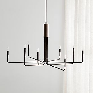 Pendant Lighting And Chandeliers Crate Barrel Clive 8 Arm Bronze Chandelier