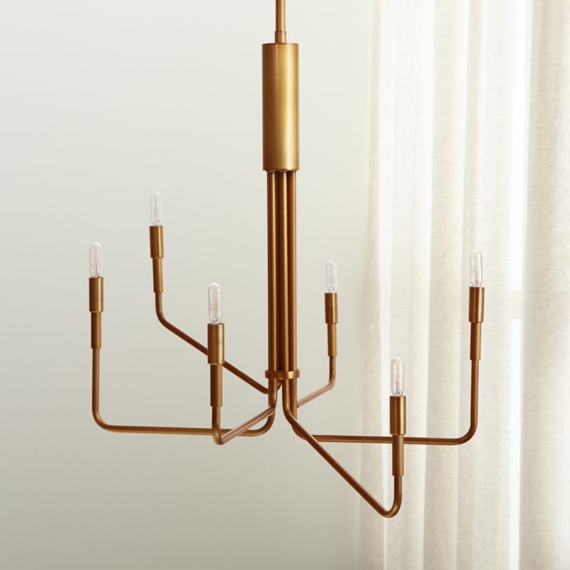 Shop Clive 6-Arm Brass Chandelier from Crate and Barrel on Openhaus
