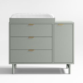 Image of Classic Laurel Green Baby Changing Table Topper