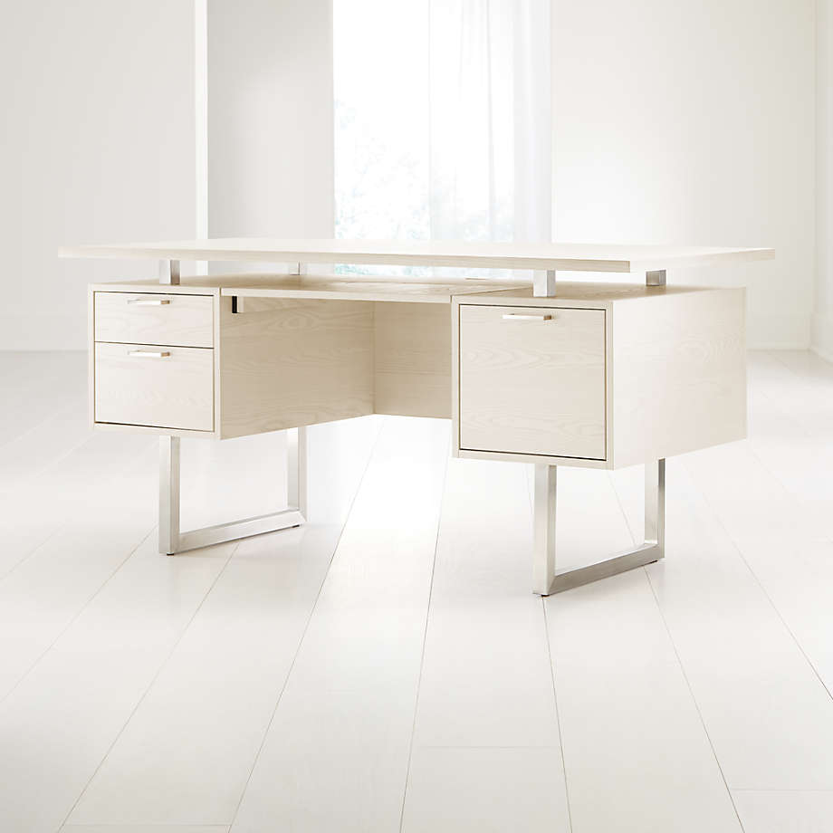 Clybourn Cream Executive Desk + Reviews Crate and Barrel