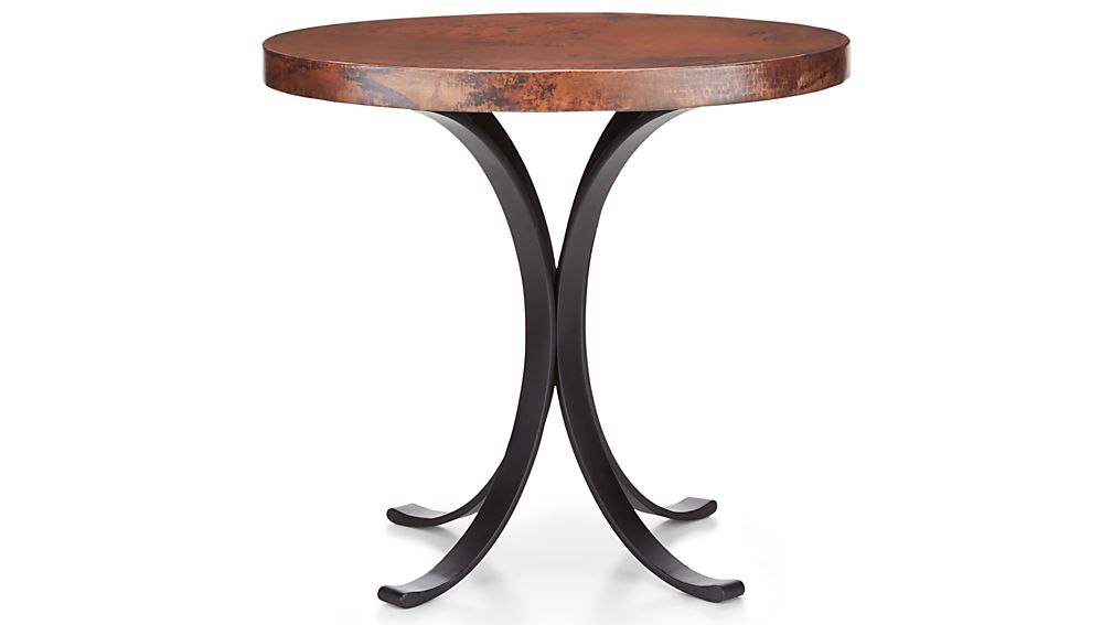 Cobre Round Iron Bistro Table With Copper Top Crate And Barrel Add To Cart Below