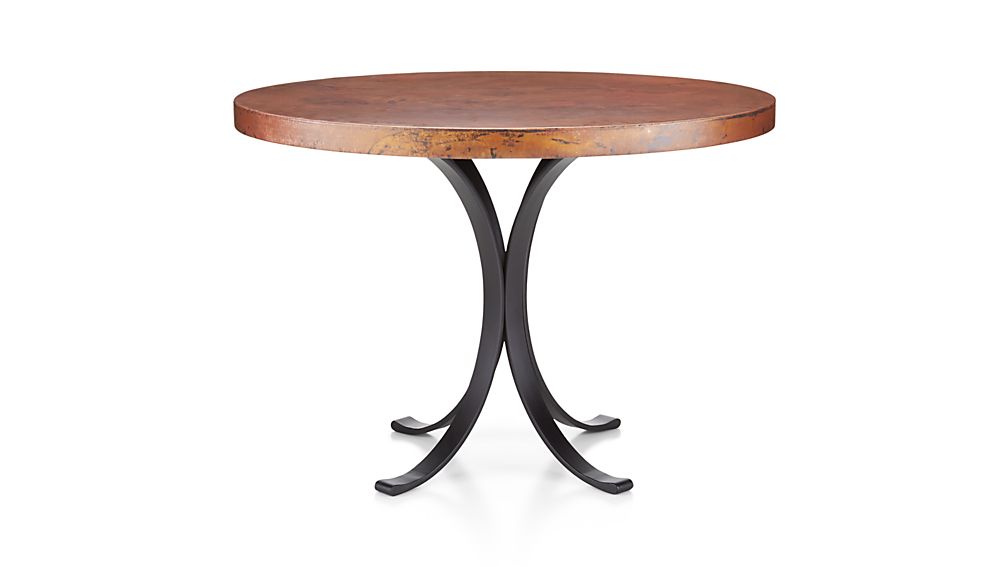 Cobre 42" Round Iron Bistro Table with Copper Top. Crate and Barrel